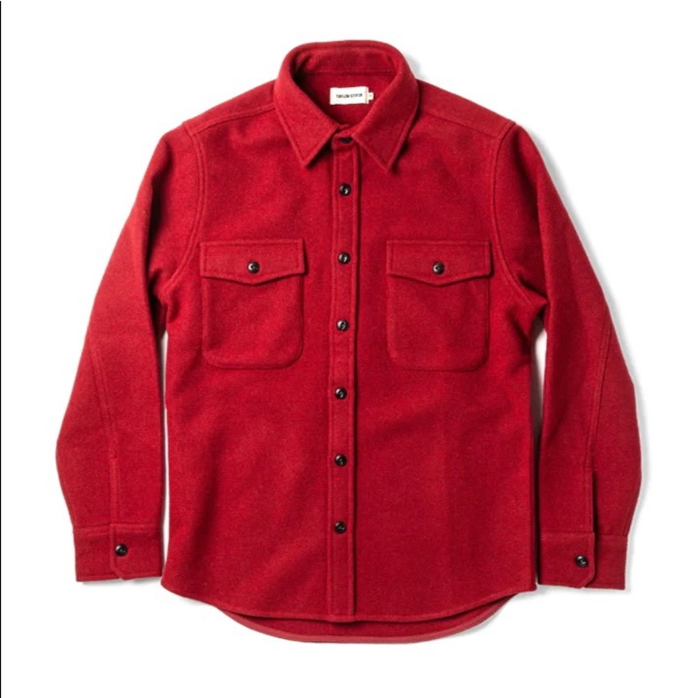 Taylor Stitch - THE MARITIME SHIRT JACKET IN CLIFFORD RED size 40 Large